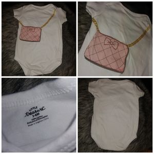 Little Treasures pink graphic crossbody onesie